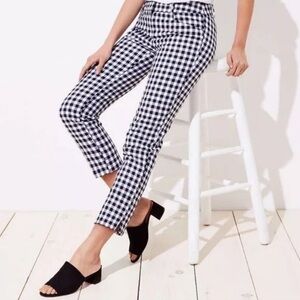 LOFT Julie check crop pants L 12
